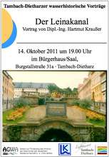 Plakat: Der Leinakanal - Kulturdenkmal in Thüringen
