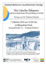 Plakat: Die Lütsche-Talsperre und die Liebensteiner Wasserleitung bis Erfurt
